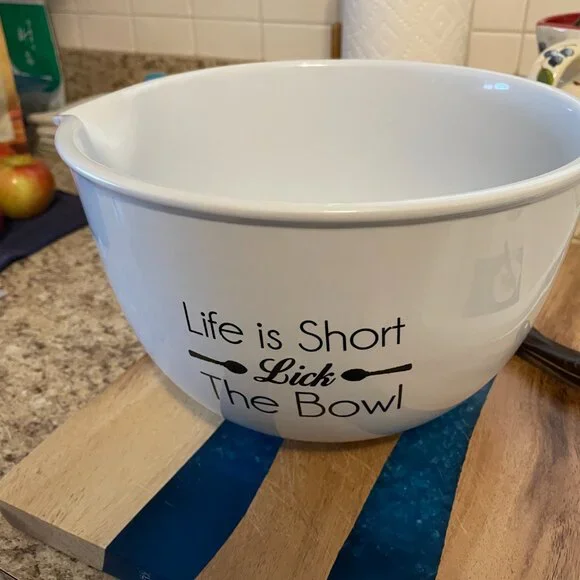 HEAVY World Market Ceramic Bowl + 2 Food Network Magnetic Measuring Cup Sets - Picture 3 of 14